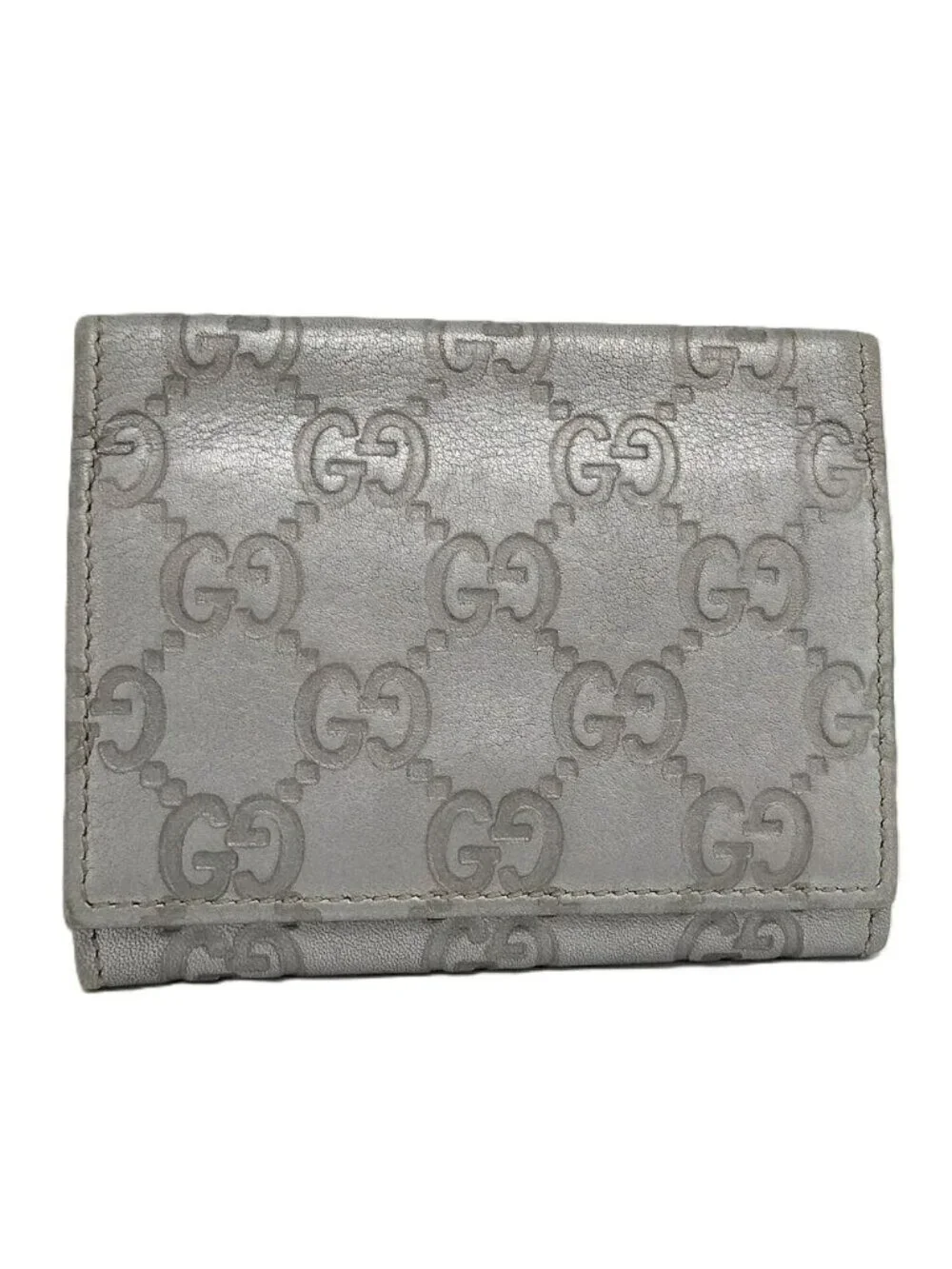 Gucci Card Case Guccissima Silver 4276